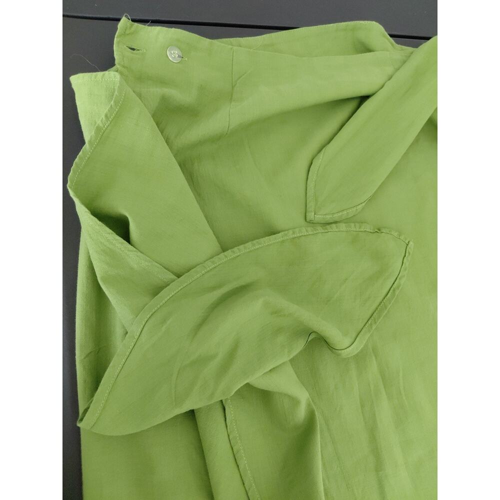 H&M Skirt Maxi Real Wrap Skirt MEDIUM 100% Cotton Lime Green Spring Summer Boho - Picture 10 of 13